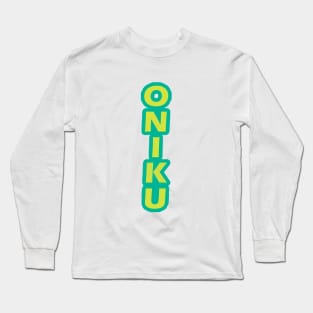 ONIKU: Vertical Design In Green Long Sleeve T-Shirt